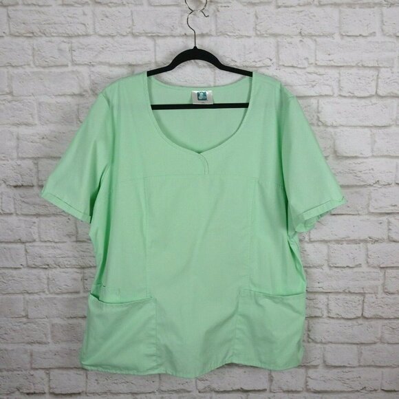 💰3/$25 ADAR Nurse Medical Scrubs Mint Green Healthcare Uniform Cinched 3XL - Picture 1 of 12